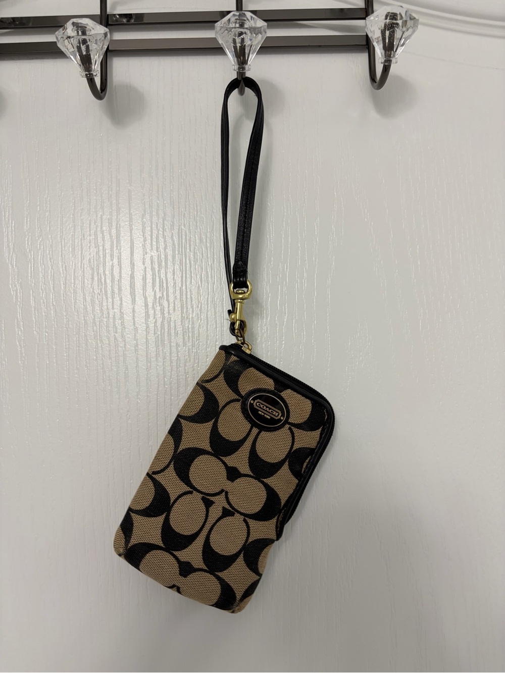 Coach Signature C Jacquard Zip Around Wristlet Wallet